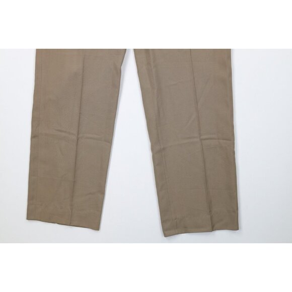 Vintage 50s 60s Streetwear Mens 34x27 Rayon Gabardine Chino Pants Trousers Beige - Picture 4 of 13